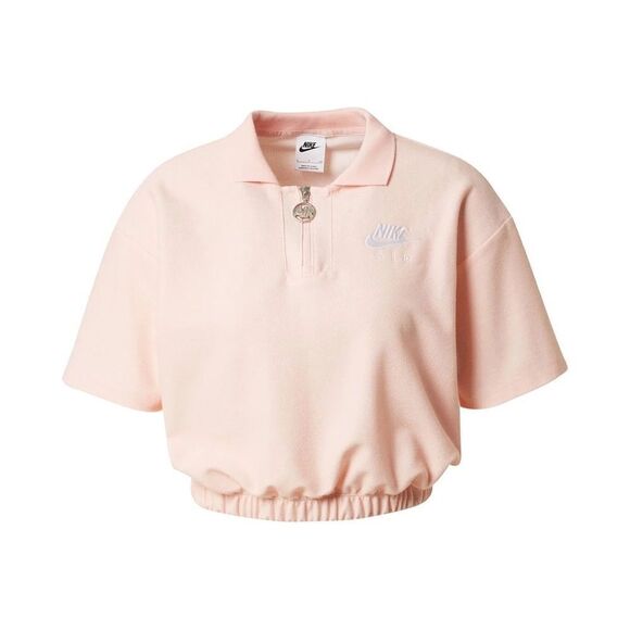 Nike Air Women's Pique Polo Cropped Top in Pink Size Small - Picture 5 of 9